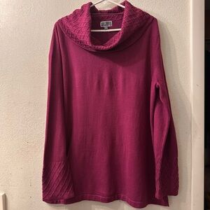 Women's Cowl Neck Sweater - Fuchsia